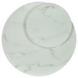 Briggs - Round Marble Printed Glass Top Coffee Table