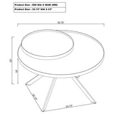 Briggs - Round Marble Printed Glass Top Coffee Table
