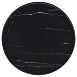 Briggs - Round Marble Printed Glass Top End Side Table