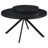 Briggs - Round Marble Printed Glass Top Coffee Table