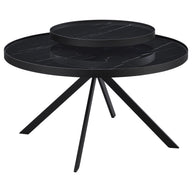 Briggs - Round Marble Printed Glass Top Coffee Table