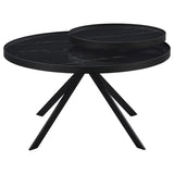 Briggs - Round Marble Printed Glass Top Coffee Table