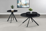 Briggs - Round Marble Printed Glass Top Coffee Table
