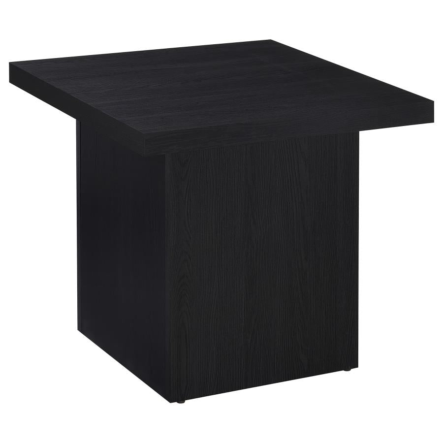 Devar - Square Engineered Laminate End Side Table - Black