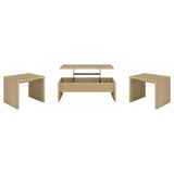 Canoga - Lift Top Cocktail Coffee Table Set - Light Oak
