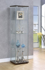 Bellatrix - 4-Shelf Clear Glass Curio Cabinet by CoasterEveryday | Bel Furniture