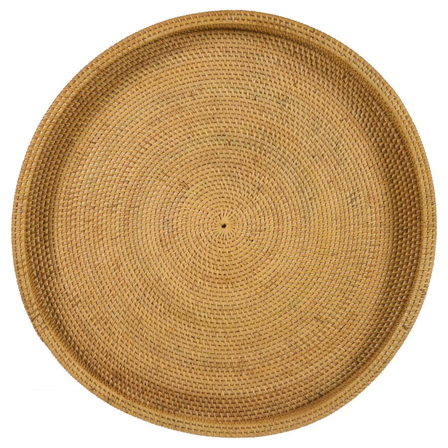 Antonio - Round Rattan Tray Top Accent Side Table