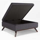 Owen - Square Coffee Table Storage Ottoman - Slate Gray by Simpli-Home | Bel Furniture