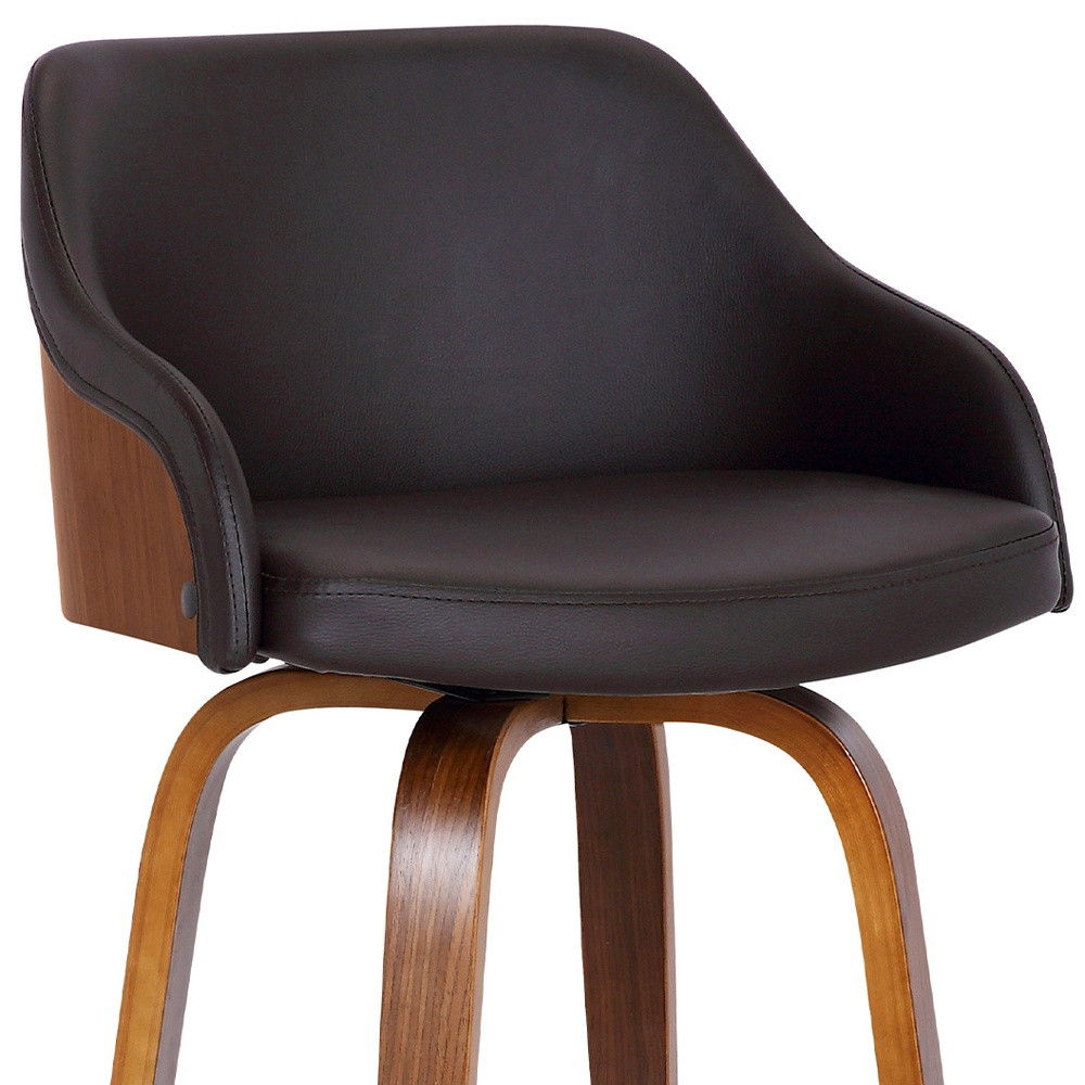 Swivel Low Back Counter Height Bar Chair - Brown