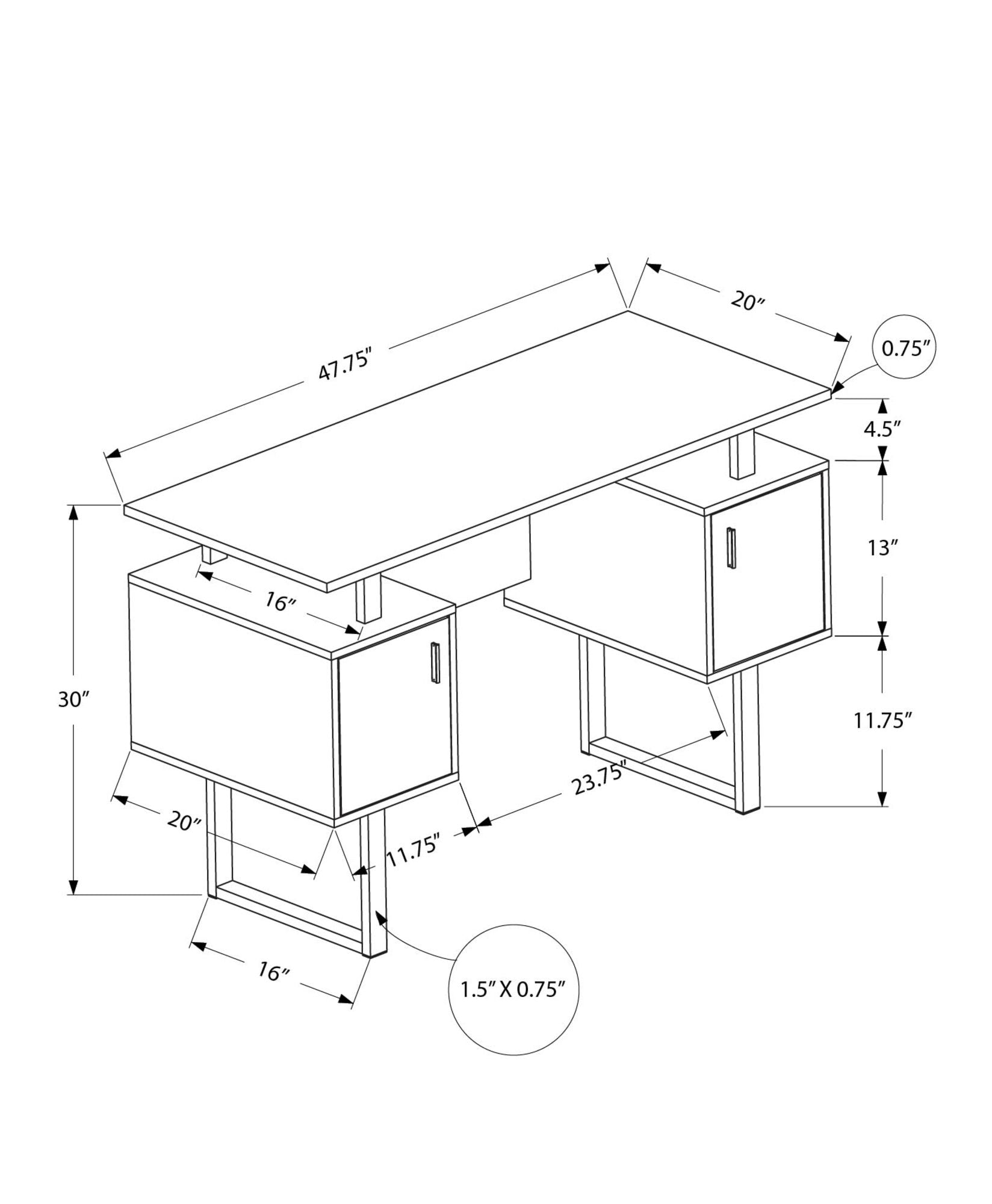 Computer Desk, Home Office, Laptop, Storage, Work, Contemporary, Modern