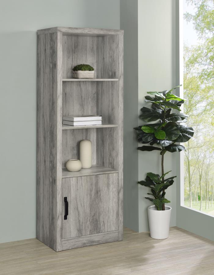 Burke - 3-Shelf Engineered Wood Media Tower - Gray Driftwood