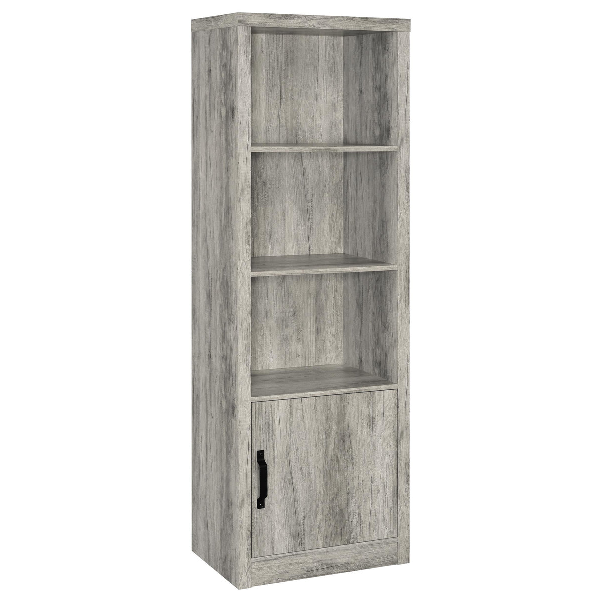 Burke - 3-Shelf Engineered Wood Media Tower - Gray Driftwood