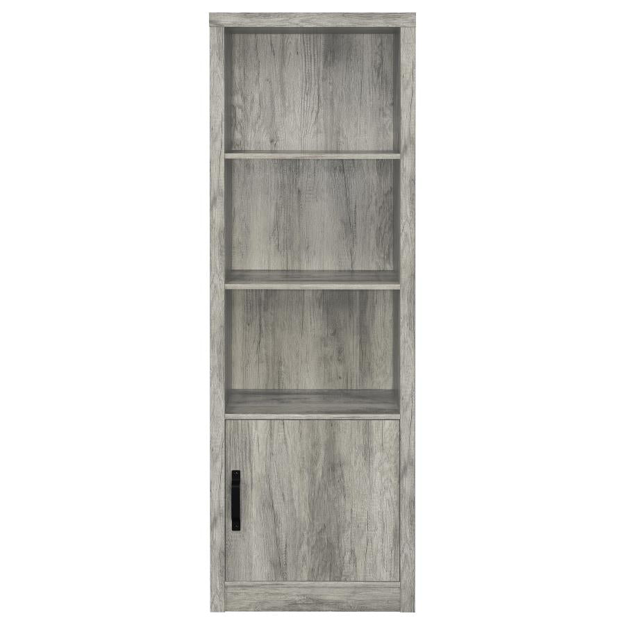Burke - 3-Shelf Engineered Wood Media Tower - Gray Driftwood