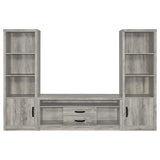 Burke - 3-Shelf Engineered Wood Media Tower - Gray Driftwood