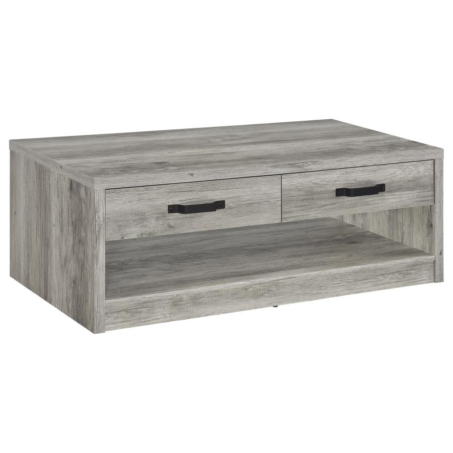 Felix - 2-Drawer Engineered Wood Coffee Table - Gray Driftwood