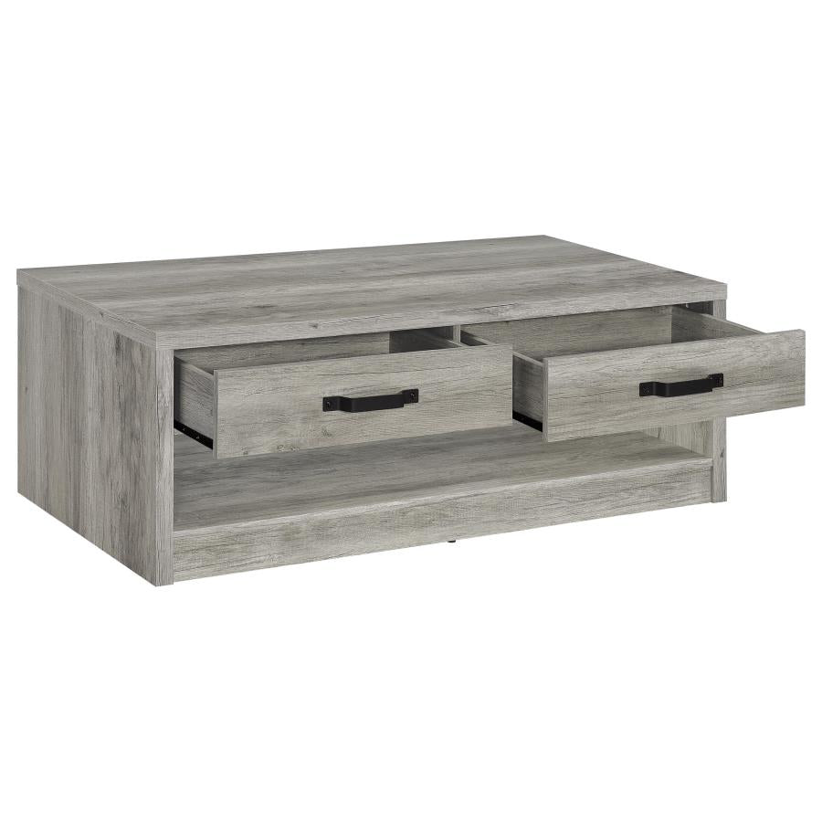 Felix - 2-Drawer Engineered Wood Coffee Table - Gray Driftwood