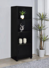Jupiter - 3-Shelf Engineered Wood Media Tower - Black