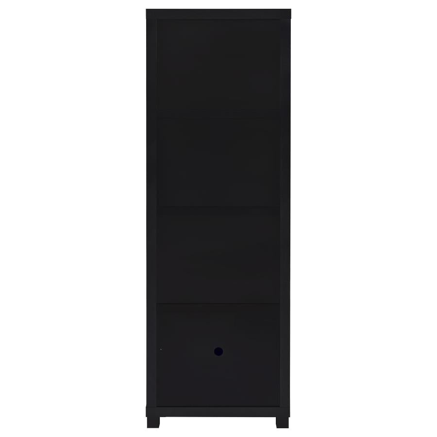 Jupiter - 3-Shelf Engineered Wood Media Tower - Black