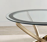 Brooke - Round Glass Top Coffee Table Set