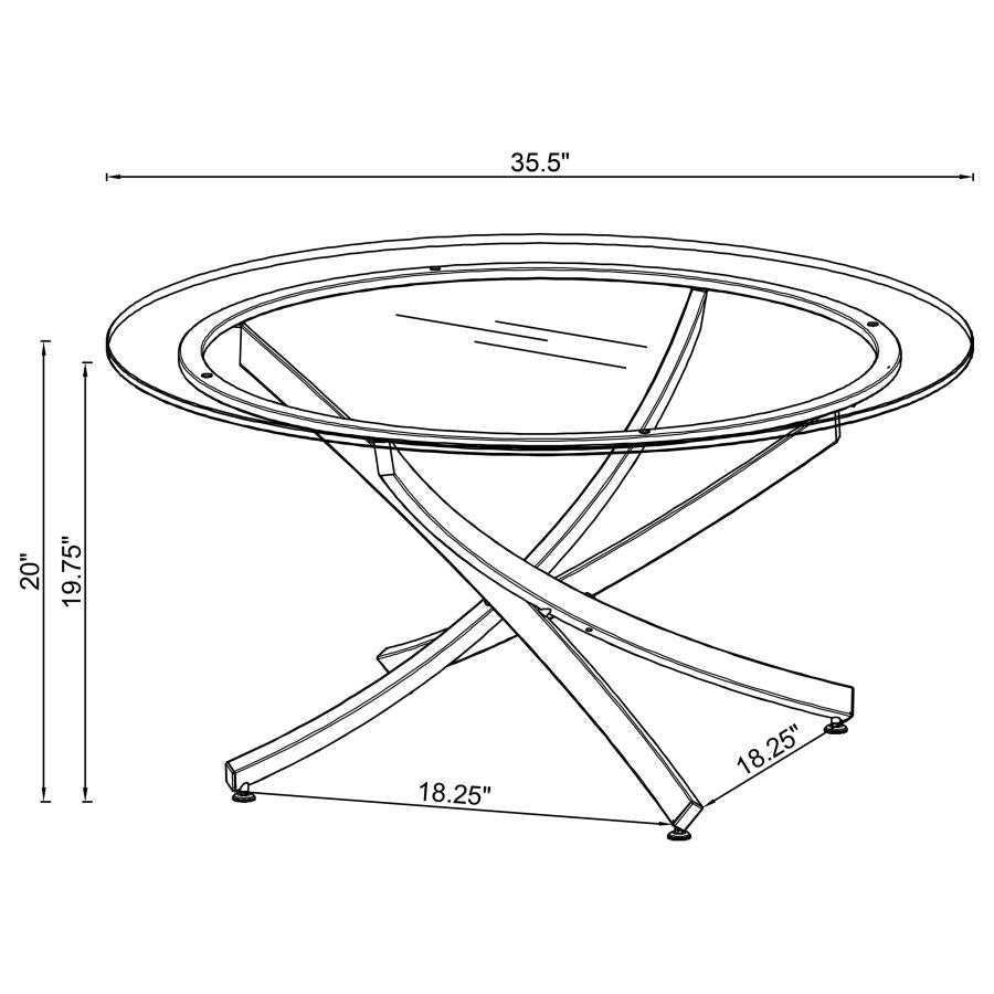 Brooke - Round Glass Top Coffee Table Set