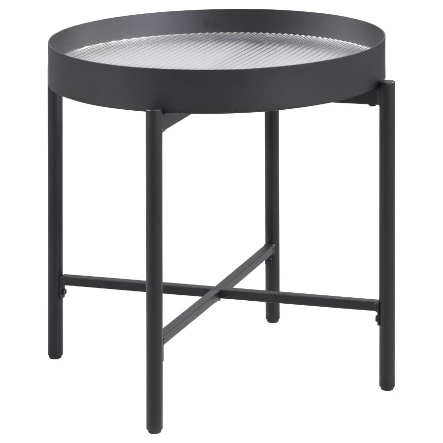 Ozella Round Table With Hidden Storage Sandy