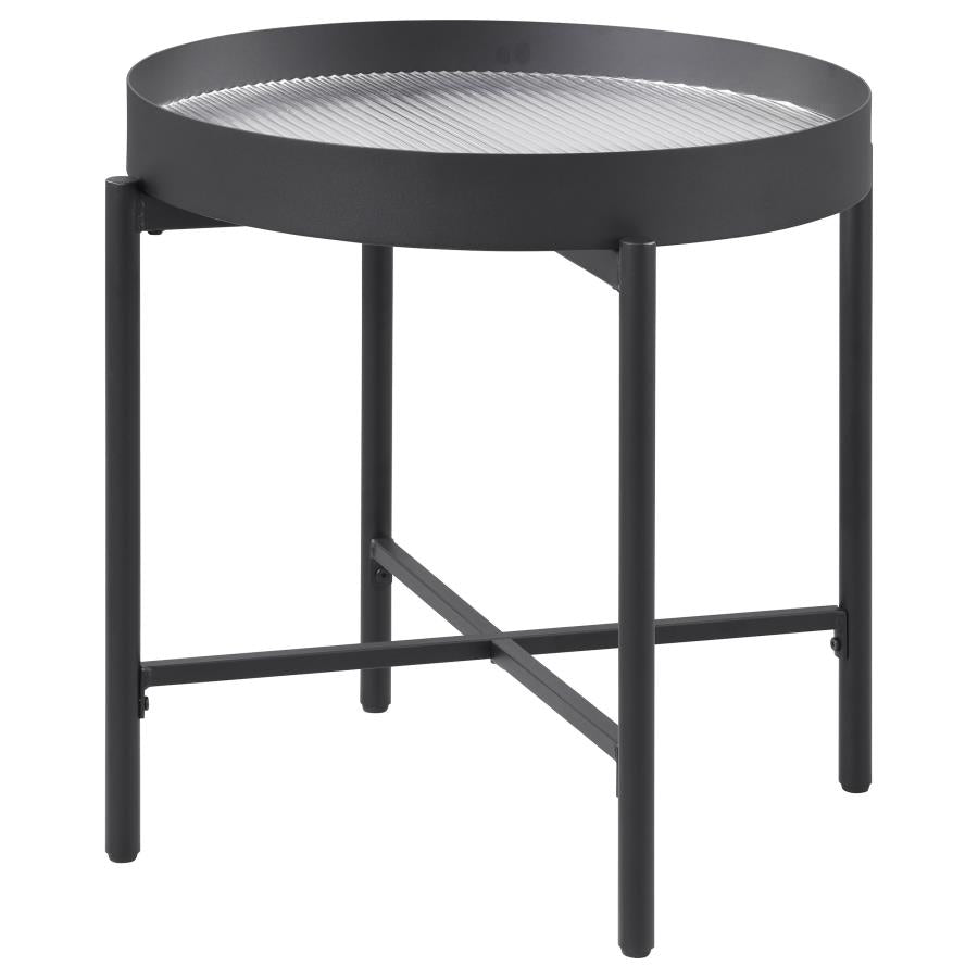 Ozella - Round Table With Hidden Storage Sandy