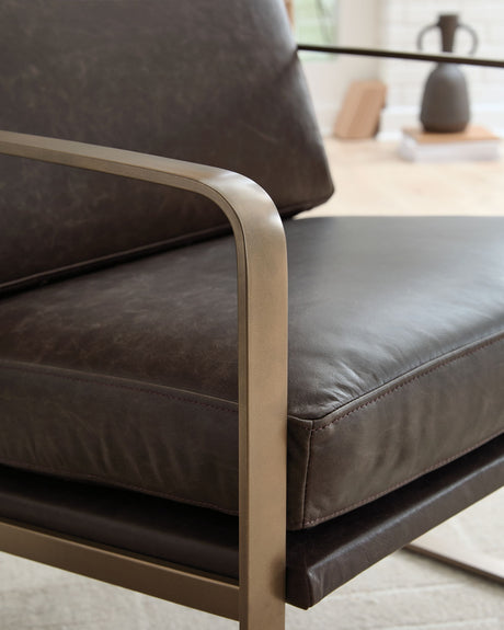Bradett - Accent Chair - Dark Brown / Gold Finish - view 5