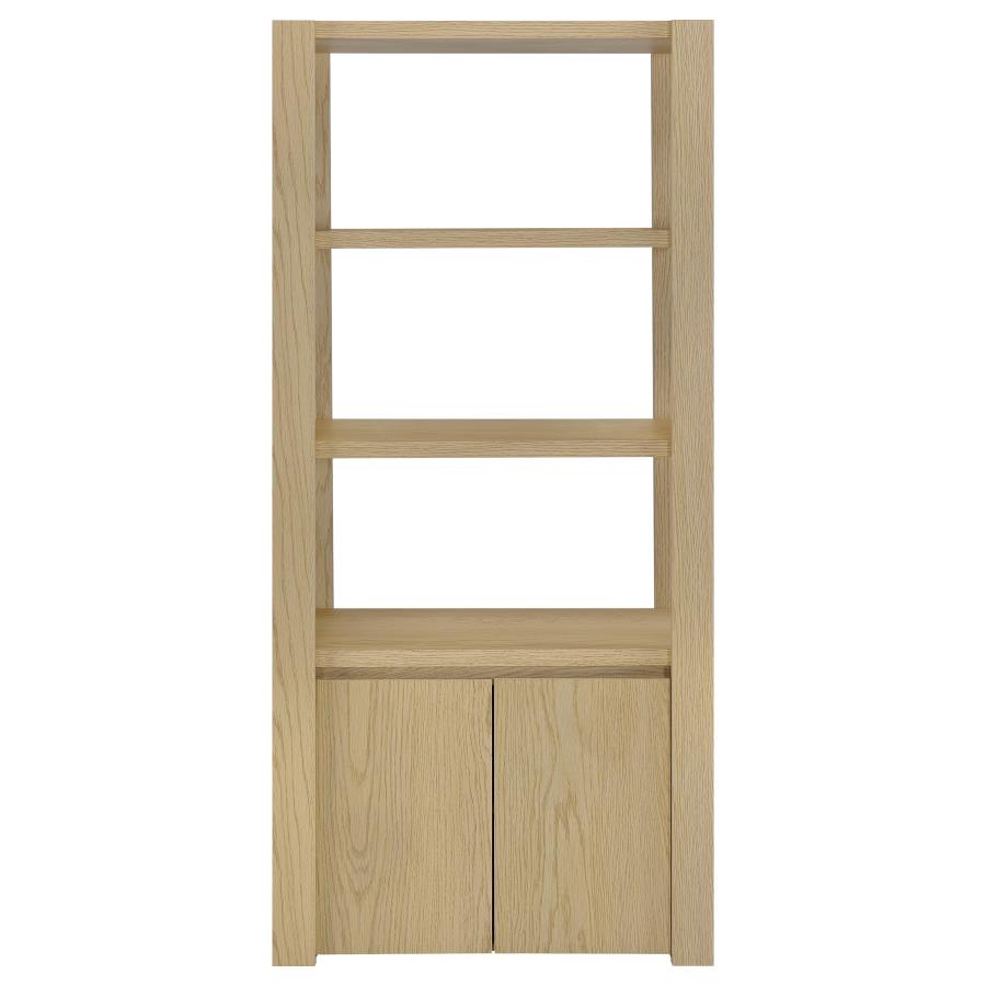 Laurelton - 3-Shelf Media Tower Tall Pier Cabinet - Light Oak