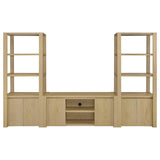 Laurelton - 3-Shelf Media Tower Tall Pier Cabinet - Light Oak