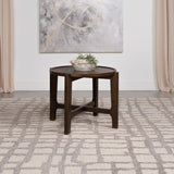 Cota - Round Solid Wood End Table - Dark Brown