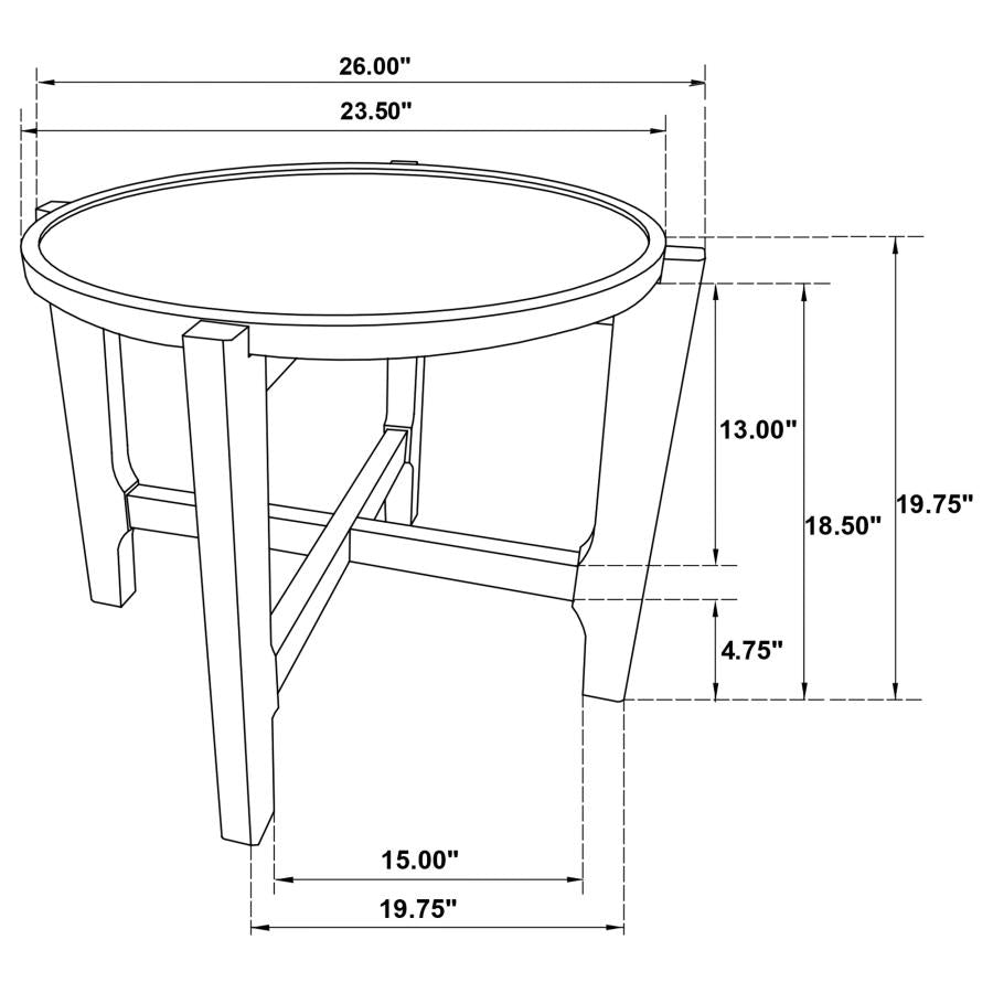 Cota - Round Solid Wood End Table - Dark Brown