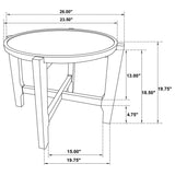 Cota - Round Solid Wood End Table - Dark Brown