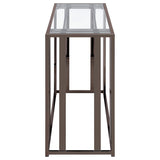 Adri Glass Top Entryway Console Table Black Nickel