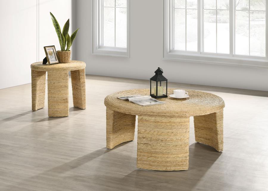 Artina - Woven Rattan Round Table