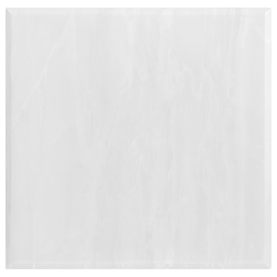 Kerwin Square Stone Top End Table White and Chrome