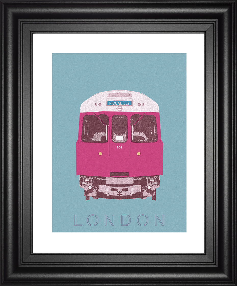 London Transport 3 By Ben James - Framed Print Wall Art - Purple