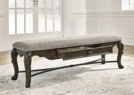 Maylee - Dark Brown - Upholstered Storage Bench by Signature Design by Ashley® | Bel Furniture