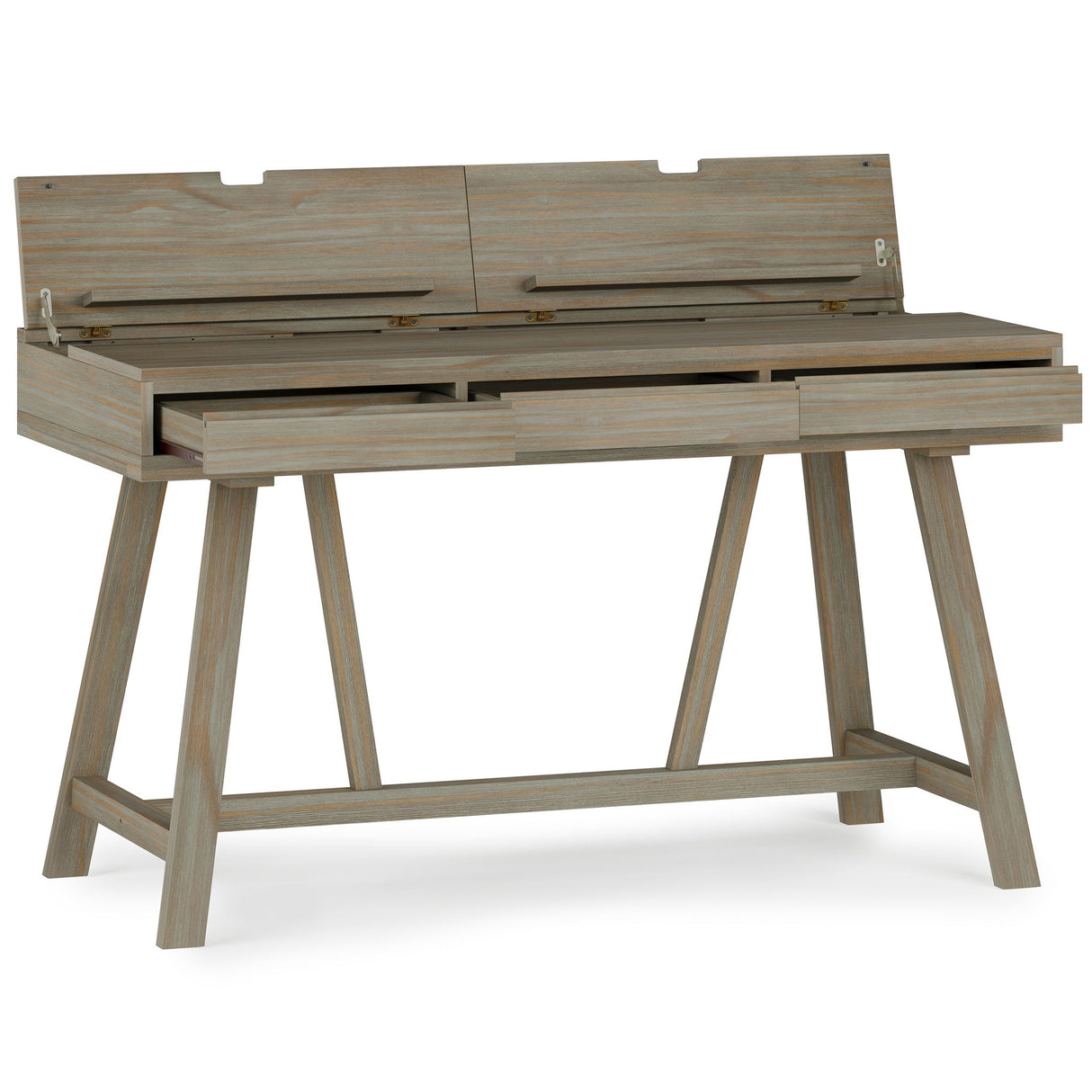 Bowman - Flip Up Desk - Distressed Gray by Simpli-Home | Bel Furniture