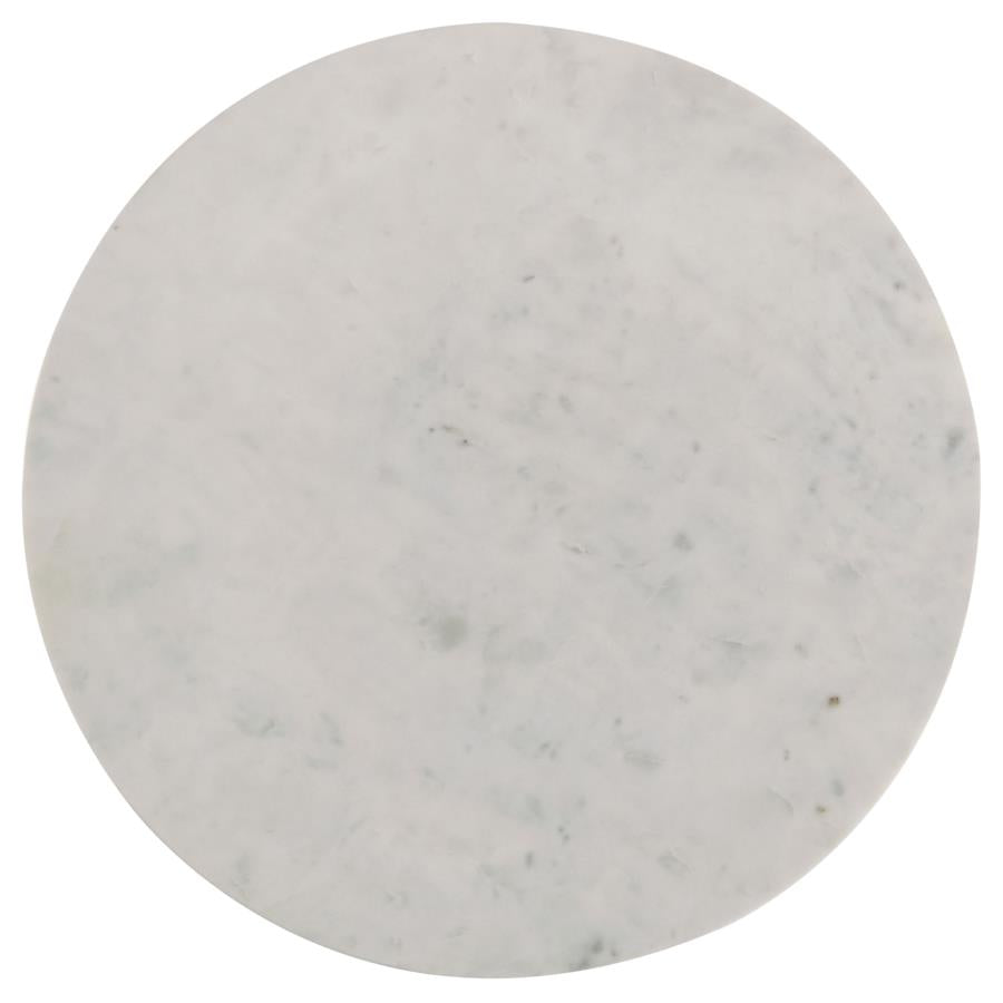 Astoria - Round Genuine Marble Side End Table - White