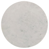 Astoria - Round Genuine Marble Side End Table - White