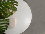 Astoria - Round Genuine Marble Side End Table - White