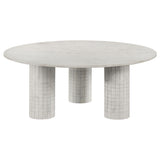 Astoria - Round Genuine Marble Coffee Table - White