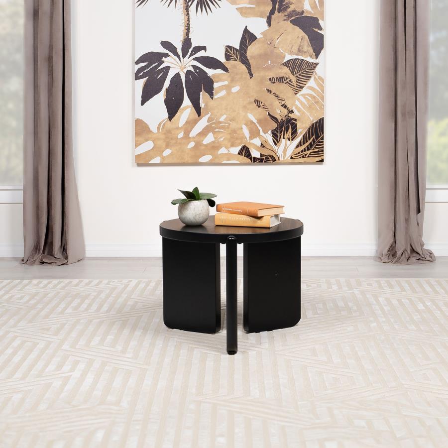 Cordova - Round Solid Wood End Table - Black