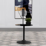 Ganso - Round Metal Coffee Table With Tempered Glass Top
