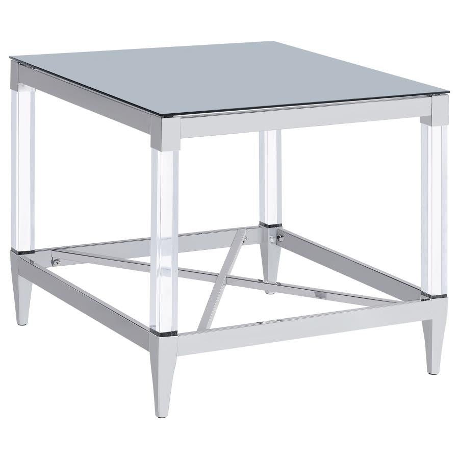 Lindley Square Tempered Mirror Acrylic Table