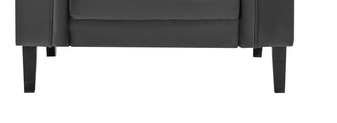 Mary - Velvet Tufted Chair With 1 Accent Pillow - Dark Gray by Lilola Home | Bel Furniture