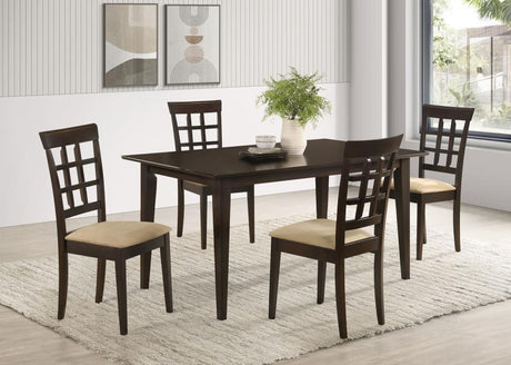 Gabriel - 5 Piece Rectangular 59" Dining Set - Cappuccino by Coaster Fine Furniture | Bel Furniture