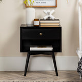 Mid-Century Modern Single Drawer Solid Wood Nightstand by Walker Edison | Bel Furniture