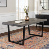 Modern Distressed Solid Wood And Metal Open Frame Dining Table by Walker Edison | Bel Furniture