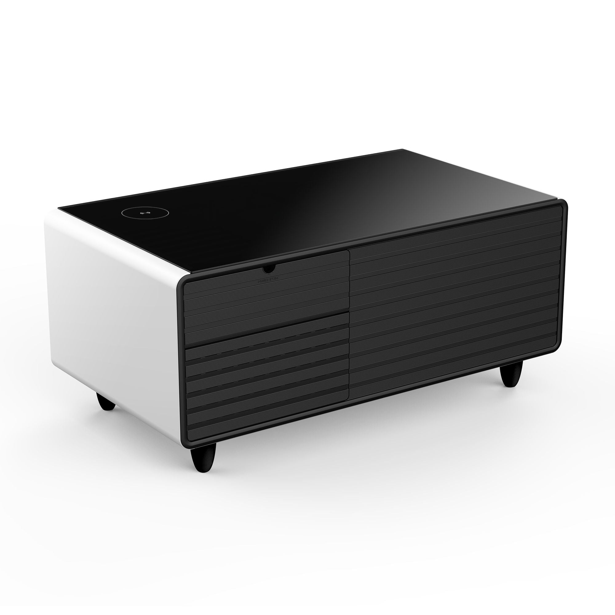 Modern Smart Coffee Table With Built In Fridge, Outlet Protection, Wireless Charging, Mechanical Temperature Control, Power Socket, USB Interface And Ice Water Interface